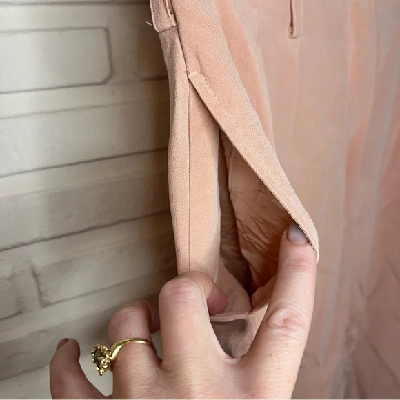 Rena Rowan Vintage Pink Silk Straight Wide Leg Pants, Women’s Size 12 Petite - Picture 7 of 8
